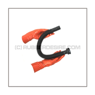 Gasmask-tube T40-D-FM highly flexible with length 40 cm = 16 inch and gasmask-connectorthread female to 22mm mediport female